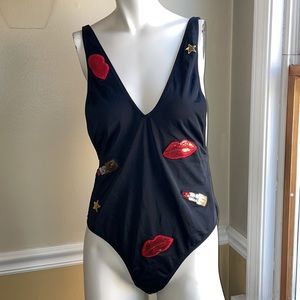 One Piece Swimsuit Misguided Black Ladies Swimsuit GUC Size 8
